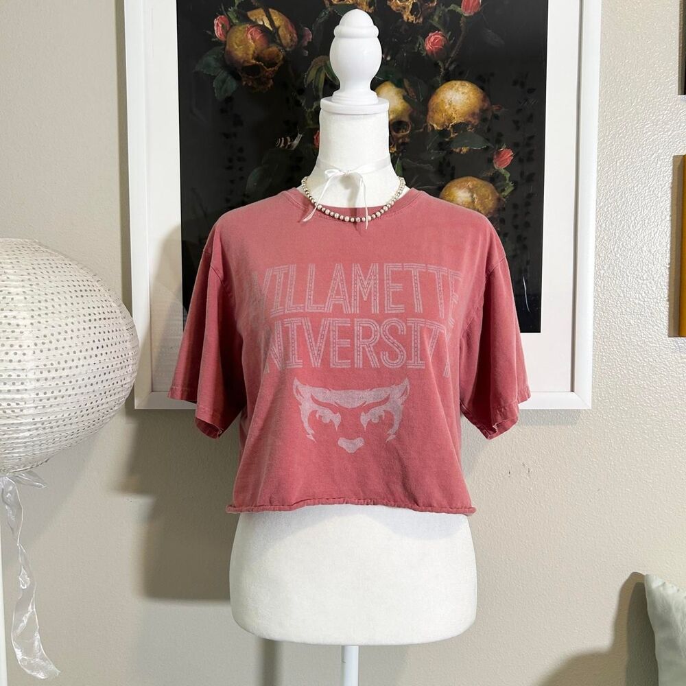 Willamette University Salem Oregon red cropped tee S